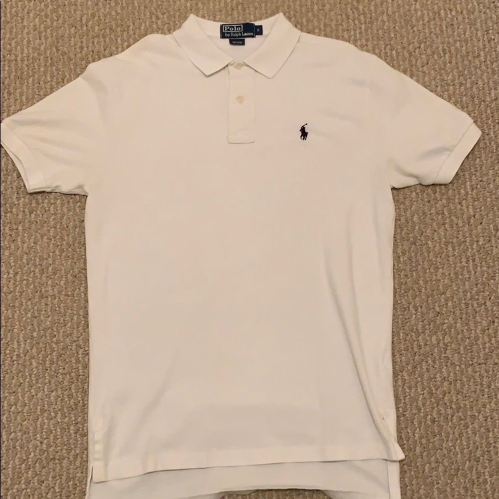 White collared shirt.